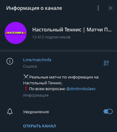 Настольный Теннис | Матчи По Информации телеграмм